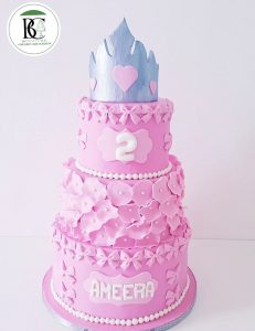Prinses thema taart voor kinderverjaardag
