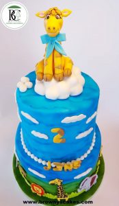 Giraffe thema taart voor kinderverjaardag