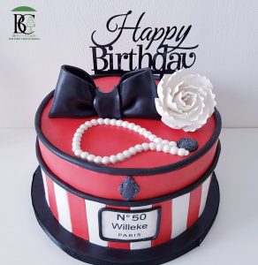Chanel thema taart voor verjaardag