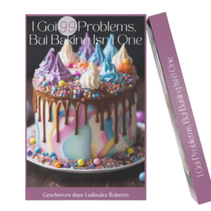 e-book met als titel "I got 99 problems but baking a cake isn't one" Boek gaat over 99+ problemen die je kan tegen gekomen op het gebeid van taarten bakken. En voor alle problemen geeft Ludinaira Roberto de bijpassend oplossing.