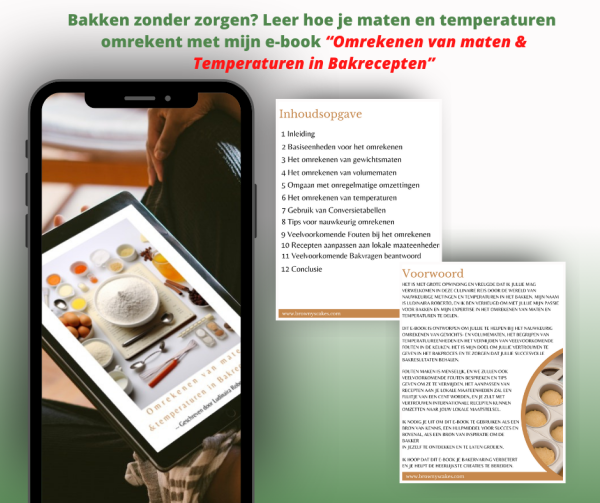 E-book: Omrekenen van Maten & Temperaturen in Bakrecepten