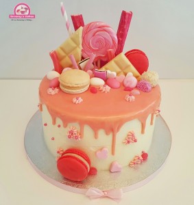 Blush Pink Drip Cake